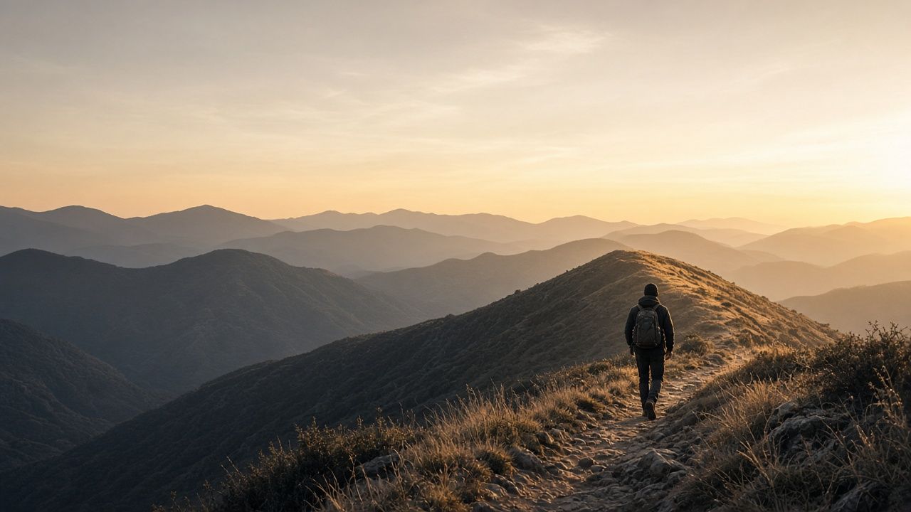 A rocky mountain peak above a sea of clouds at sunrise, with the title Can anger help you reach hard goals?